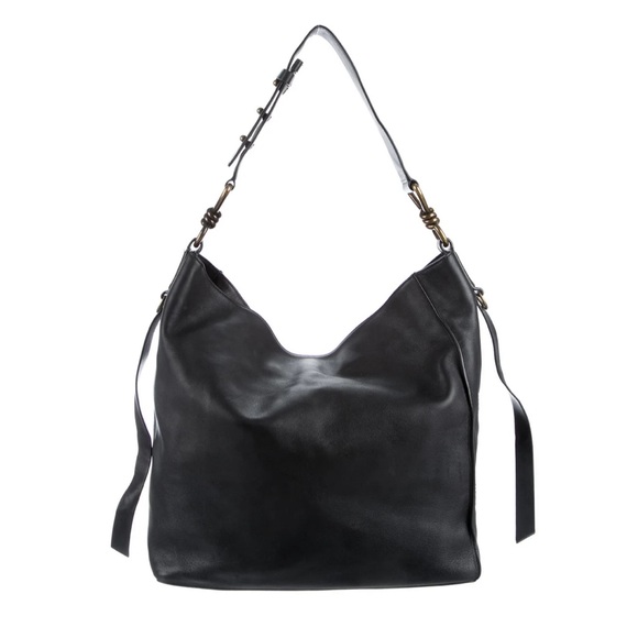 ALLSAINTS Black Leather Studded Logo Bag - Picture 2 of 6